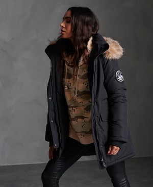 Superdry Ashley Everest Parka Női Kabát Fekete | CBYWV4685